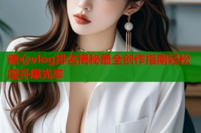 糖心vlog排名揭秘最全创作指南轻松提升曝光率