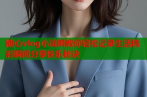 糖心vlog小浣熊教你轻松记录生活精彩瞬间分享快乐秘诀